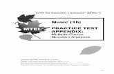 Tests for Educator Licensure (MTEL · clarinet and flute . Correct Response: A. The examinee would listen to a 15-second excerpt of Wilhelm Friedmann Bach's Duet in G Major for flute