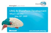 LINQ & SharePoint Development - vanolstweb.nl and... · •LINQ can be used for SharePoint development in several scenario’s –Querying List Items –Using the SharePoint Web Services