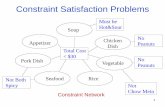 Constraint Satisfaction Problems1 Constraint Satisfaction Problems Soup Total Cost < $30 Chicken Dish Vegetable Seafood Rice Pork Dish Appetizer Must be Hot&Sour No Peanuts No Peanuts2