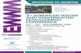 INVITATION TO REGISTER - Groundwater · water quality issues disinfection treatment technologies 3rd european water and wastewater management conference qua enviro technology transfer