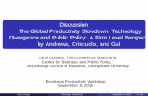 Discussion The Global Productivity Slowdown, Technology ...Discussion The Global Productivity Slowdown, Technology Divergence and Public Policy: A Firm Level Perspective by Andrews,