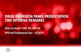 DRUG DIVERSION PANEL PRESENTATION CNO ......NPD led Professional Day –9/19/19 DRUG DIVERSION PANEL PRESENTATION CNO OPENING REMARKS Nursing Strategic Plan (2019-2021) Workforce Optimization
