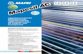Mapesil AC · ANVÄNDNINGSOMRÅDEN Mapesil AC är en ättiksbaserad silikonfogmassa lämplig för försegling av glas, keramik och eloxerad aluminium. Efter att ytorna behandlats