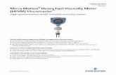 May 2017 Micro Motion Heavy Fuel Viscosity Meter PS-001487, … · 2019-01-17 · Product Data Sheet PS-001487, Rev C May 2017 Micro Motion® Heavy Fuel Viscosity Meter (HFVM) Viscomaster™