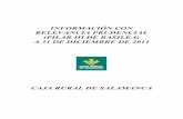 INFORMACIÓN CON RELEVANCIA PRUDENCIAL (PILAR III DE ... · informaciÓn con relevancia prudencial (pilar iii de basilea) a 31 de diciembre de 2011 caja rural de salamanca