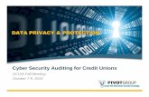 Cyber Security Auditing for Credit Unions - ACUIA.org 15... · Cyber Security Auditing for Credit Unions ACUIA Fall Meeting October 7-9, 2015. Topics Introduction ... The role and
