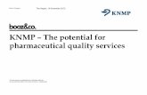 KNMP – The potential for pharmaceutical quality services€¦ · KNMP – The potential for pharmaceutical quality services. Booz & Company Prepared for KNMP Context The KNMP has