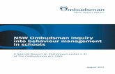 NSW Ombudsman Inquiry into behaviour management in schools · NSW Ombudsman Inquiry into behaviour management . in schools . A Special Report to Parliament under s 31 of the . Ombudsman