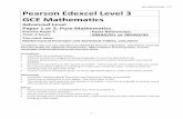 Pearson Edexcel Level 3 GCE Mathematics · 2019-04-29 · 1 Pearson Edexcel Level 3 GCE Mathematics Advanced Level Paper 1 or 2: Pure Mathematics Practice Paper C Time: 2 hours Paper