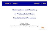 Optimization and Modeling of Photovoltaic Silicon ... Institute IISB, Erlangen (Germany) Photovoltaic Power Generation by Solar Cells ... Crystallization Processes for Photovoltaic