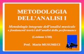 Presentazione di PowerPoint - Musica & Musicologia · 2019-02-15 · Metodologia come integrazione di metodi e modelli Visione integrazione delle due prospettive, allargata al repertorio