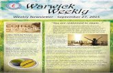 Warwick Weekly - Warwick Memorial United Methodist Church 9.27.15.pdf · Mindanao Phillipines Annual Conference, to pursue an ... adults and 9th to 12th grade youth. Rehearse on Mondays