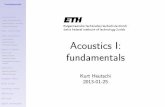 Acoustics I: fundamentalsisistaff/courses/ak1/acoustics-fundament… · history of acoustics basic quantities basic equations wave equation speed of sound Helmholtz equation types