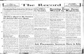 * The Record August/08-03-1951… · The"*"" Record ; Vol. XVII~No. 33 Friday, August 3, 1951 Price Five Cents [ Residential Zone Asked for 30 Acres Children Rooming o.w .. ,o ,h..o-