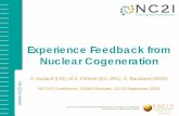 Experience Feedback from Nuclear Cogeneration · • Germany/Finland: consortium with NPP manufacturer, utility, end user of the electricity/steam (industry or local municipality).