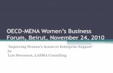 OECD-MENA Women’s Business · 2016-03-29 · OECD-MENA Women’s Business Forum, Beirut, ... Low share of women in the labour force Female labour force participation ... 0% 20%