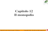 Capitolo 12 Il monopolio - Università degli Studi di Bari Aldo Moro · 2019-05-21 · IL MONOPOLIO La differenza fondamentale tra monopolio e concorrenza perfetta consiste nella