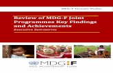 Review of MDG-F Joint Programmes Key Findings and Achievements · 2017-06-29 · MDG-F Thematic Studies - Executive Summaries Page 5 The main contribution of the Joint Programmes