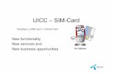 UICC – SIM-Card · 2011-01-21 · SIMcard UICC Basic rationale: •To comply with 3G networking requirements (USIM) –Security features (algos and protocols) •singleS auth mutual