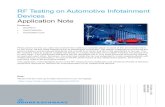 RF Testing on Automotive Infotainment Devices Application Note · 2017-05-14 · RF Testing on Automotive Infotainment Devices Application Note Products: ı R&S®BTC ı R&S®CMW500