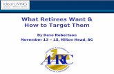 What Retirees Want & How to Target Them - The AARCthe-aarc.org/wp-content/uploads/2013/11/AARC-2013-HHI-Conf.pdf · What Retirees Want & How to Target Them By Dave Robertson November