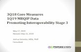 3Q18 Core Measures 1Q19 MBQIP Data Promoting ...3Q18 Core Measures 1Q19 MBQIP Data Promoting Interoperability Stage 3 May 17, 2019 Revised: May 22, 2019 Joshua Salander, MBA, PMP Consultant