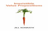 Irresistible Value Propositions · A value proposition is often confused with an “elevator speech” or a “unique selling proposition.” It’s essential to understand the difference
