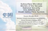Subsurface Microbial Worlds of the Nevada National ...€¦ · Subsurface Microbial Worlds of the Nevada National Security Site (NNSS) and Death Valley Flow System Duane Moser, Ph.D.