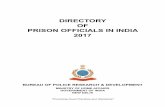 DIRECTORY OF PRISON OFFICIALS IN INDIA 2017bprd.nic.in/WriteReadData/CMS/DIRECTORY of Prison Officials in Ind… · Directory of Prison officials in India 2017 SI. No. Subject Page