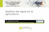 Gestión del agua en la agricultura - Agro-alimentarias · Reto en la Gestión del agua en condiciones semiáridas, ante esta situación: - Sostenibilidad de la agricultura de regadío
