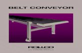Belt Conveyor Art.no. P7100ENC · Belt tension is easily adjusted with open screws on the head/tail pulleys. Drive pulleys and head/ tail pulleys are generally trapezoidal crowned