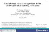 Solid Oxide Fuel Cell Systems Print Verification Line (PVL ...€¦ · 1 Solid Oxide Fuel Cell Systems Print Verification Line (PVL) Pilot Line PI: Susan Shearer. Stark State College.