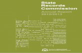 State Records Commission - SRO · and the Arts Department of Culture and the Arts State Archivist and Executive Director, State Records. 5 Highlights 2012 – 2013 Compliance Reporting