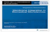 Membrane Integration in Biomedical Microdevices ... · relación S/V y un mecanismo de permeación controlado por difusión Knudsen. Las propiedades de permeación evaluadas han demostrado