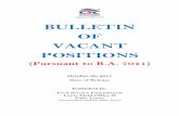 BULLETIN OF VACANT POSITIONS€¦ · BULLETIN OF VACANT POSITIONS (Pursuant to R.A. 7041) October 30, 2017 Date of Release Published by: Civil Service Commission Leyte Field Office