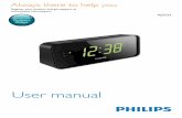 User manual - Philips€¦ · • Unplug this radio during lightning storms or when unused for long periods of time. • Refer all servicing to qualified service personnel. Servicing