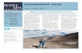 GEOGRAPHY 2018 - Bath Spa University€¦ · Seviour (2018-2019) enjoyed a successful start to the UG -UKIERI funded HiFlo-DAT (Indian Himalayan Flood Database, for Disaster Risk