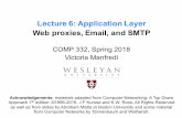Lecture 6: Application Layer Web proxies, Email, and SMTPvumanfredi.web.wesleyan.edu/comp332-s18/lectures/lec6-smtp.pdf · See smtp.txt on schedule for full example and try yourself