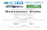 Holy Trinity Church, Prospect Road Summer Sale · Holy Trinity Church, Prospect Road Summer Sale ... God leads us to two positive and public responsibilities: Towards Authority -
