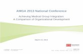 AMGA 2013 NATIONAL CONFERENCE - etouches€¦ · March 15, 2013 AMGA 2013 National Conference Achieving Medical Group Integration: A Comparison of Organizational Development