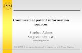Commercial patent information sources - people.unica.it · Commercial patent information sources Stephen Adams Magister Ltd., GB ... DK, ES, FR, GB, GR, IT, LI, LU, NL, SE, MC, PT,