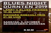 BLUES NIGHT - seidenfabrik.ch · BLUES NIGHT DÜRNTEN 2019 Am 5. Oktober findet in der Seidenfabrik Dürnten die erste Blues Night Dürnten statt, zwei hochkarätige Blues Bands nämlich
