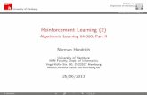 Reinforcement Learning (2) - uni-hamburg.de · University of Hamburg MIN Faculty Department of Informatics Examples: Matlab Reinforcement Learning (2) Mountain-car I underpowered