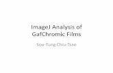 ImageJ Analysis of GafChromic FilmsImageJ Analysis of GafChromic Films Sou-Tung Chiu-Tsao ImageJ Specify Measure 100 cGy Film Split Channels Plot Profile Curve Fitting Contour Plotter