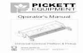 TABLE OF CONTENTS - Pickett Equipment · 2015-03-27 · PICKETT FARM EQUIPMENT WARRANTY Pickett Equipment warrants to the original purchaser of each item of new Pickett Farm Equipment