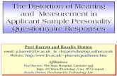 The Distortion of Meaning and Measurement in Applicant ... · The 15FQ and 16PF5 (and NEO) are tests which assume additive unit concatenation, equal-interval measurement, a classical