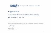 Agenda - City of Nedlands Council... · Agenda . Council Committee Meeting . 12 March 2019 . Dear Council Member . The next meeting of the Council Committee will be held onTuesday