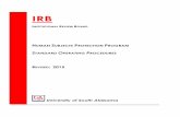 IRB - University of South Alabama · irb institutional review board human subjects protection program standard operating procedures revised: 2015 university of south alabama