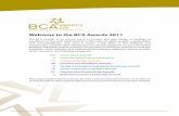 Welcome to the BCA Awards 2011 · excellence in the built environment in the areas of safety, quality, sustainability ... Ministry of Manpower HQ Building School of Art, Design and