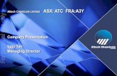 Altech Chemicals Limited ASX: ATC FRA:A3Y · 2019-08-02 · Alumina Refinery Alumina Smelter Bauxite Smelter Grade Alumina 99.5% Aluminium Metal 99.99% (4N) HPA Kaolin (aluminous